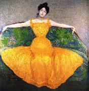 Max Kurzweil Mujer con un vestido amarillo USA oil painting artist